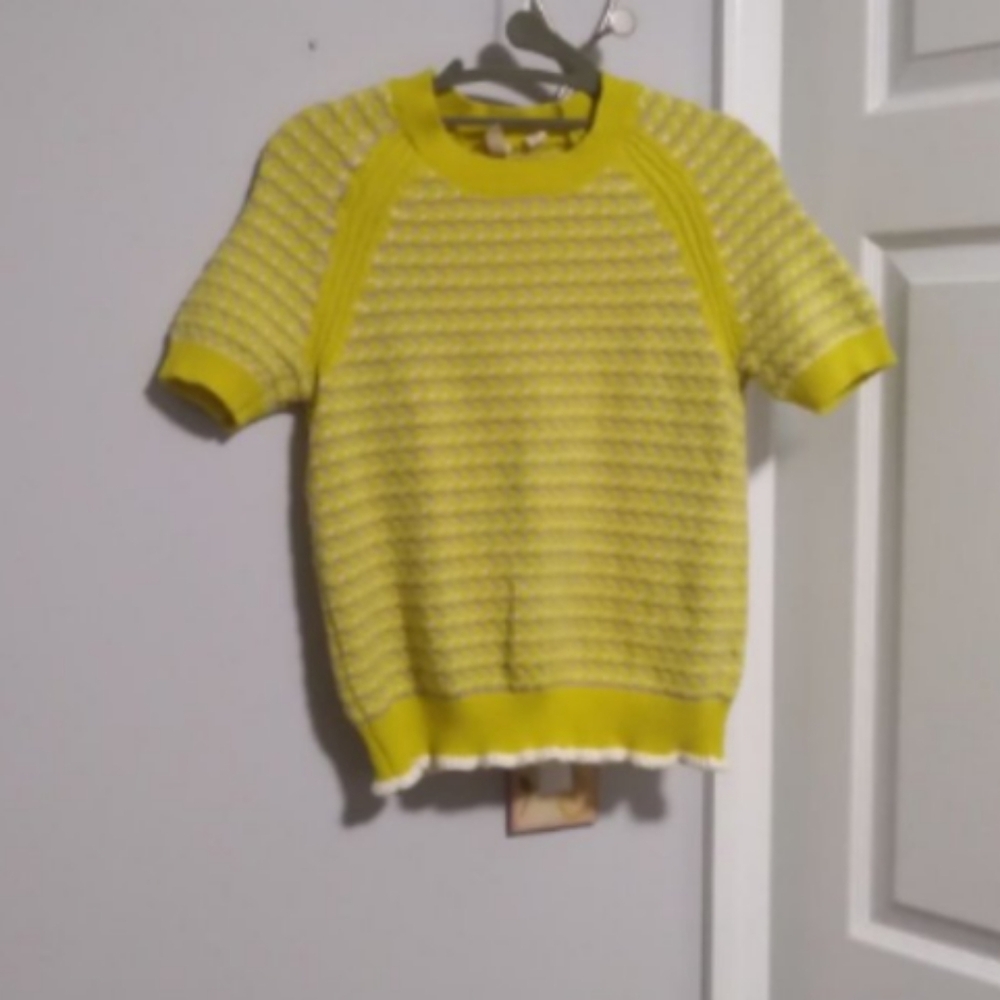 Moth Anthropologie Short Sleeve Sweater Sz XS